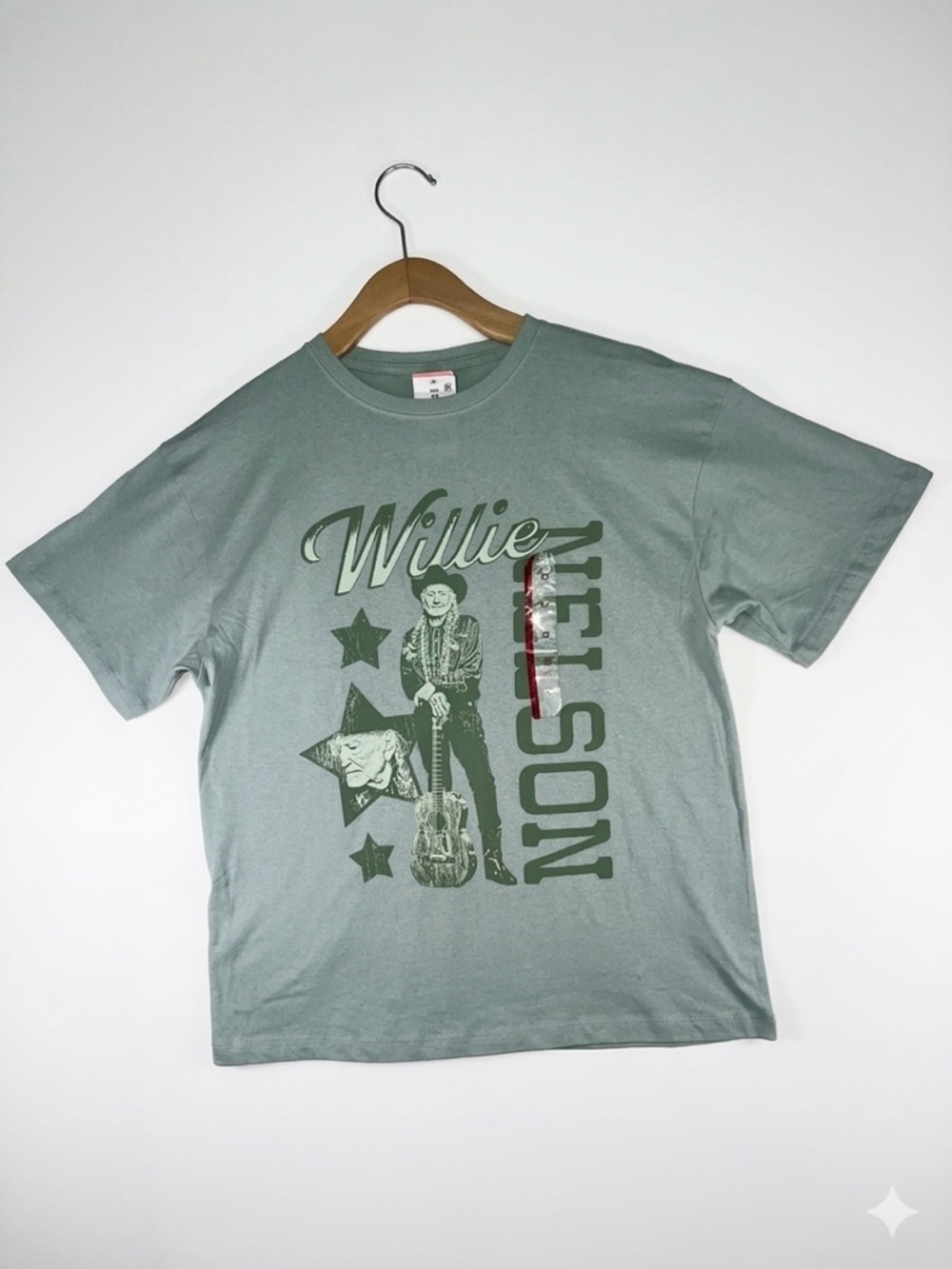 Zion Rootswear Willie Nelson Graphic Tee Shirt Green Unisex Western Festival XS